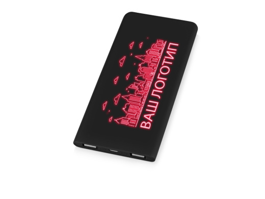 Портативное зарядное устройство с белой подсветкой логотипа Faros, soft-touch, 4000 mAh